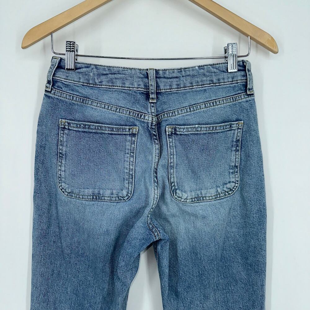 Anthropologie Pilcro High Rise Slim Straight Jeans Distressed Denim Medium Wash - Picture 8 of 10